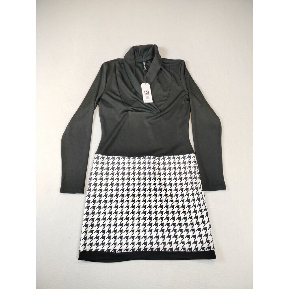 Noracora Shift Dress Womens 5 Black White Houndstooth Classiccore Normcore‎